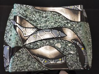 Jarrón de vidrio artesanal