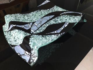 Jarrón de vidrio artesanal