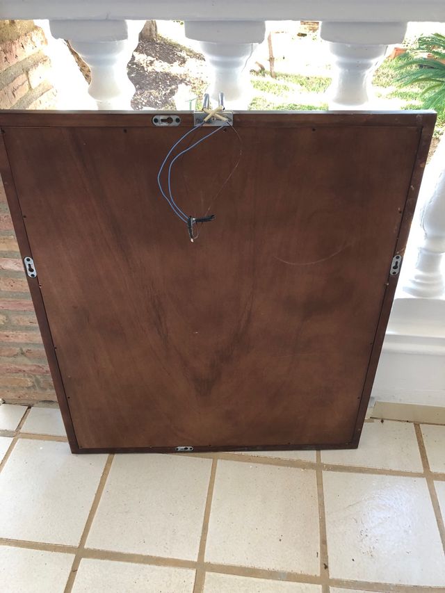 Espejo marco madera con foco