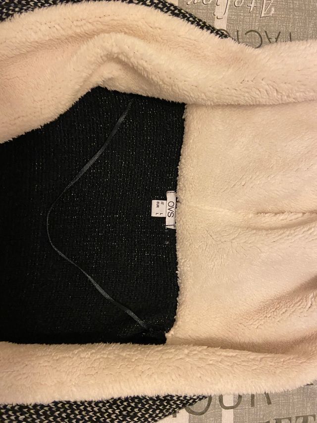 cappotto lana e pelliccia sintetica