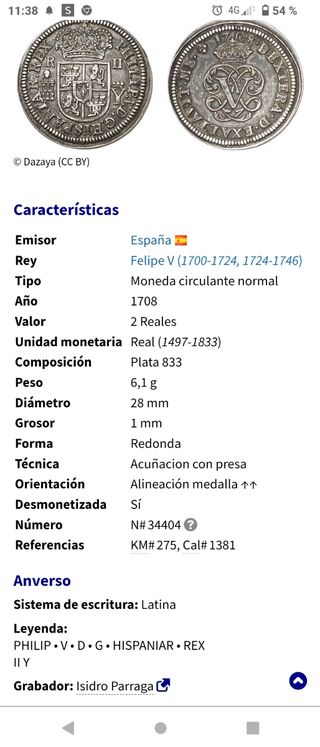 Moneda 1708