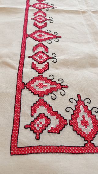 🥀Mantel +2m  antiguo de autėntico lino
