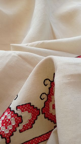 🥀Mantel +2m  antiguo de autėntico lino