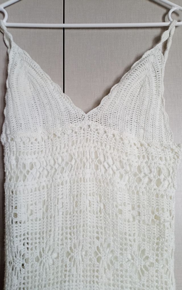 Vestido ganchillo Blanco Talla unica entubado