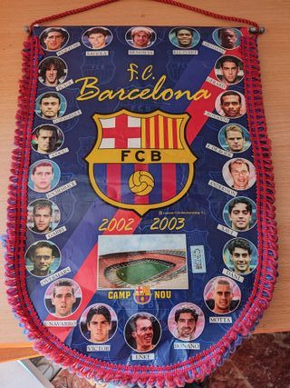 Globos Del Barcelona Banderín FC Barcelona Nº2 - 22x16 Cm, 100% Acrílico - Producto Oficial Con Licencia Decoracion Barcelona Fc