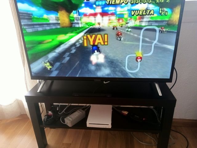 Wii consola con adaptador