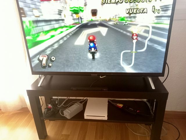 Wii consola con adaptador