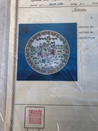 Plato porcelana China Antiguo con certificado