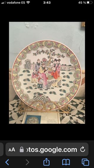 Plato porcelana China Antiguo con certificado