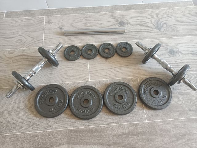 Set variado discos - mancuernas de 20 Kg en total