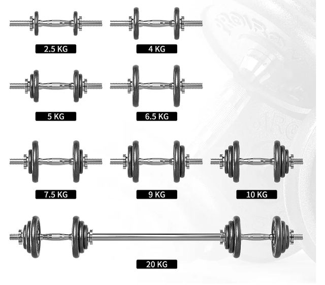 Set variado discos - mancuernas de 20 Kg en total