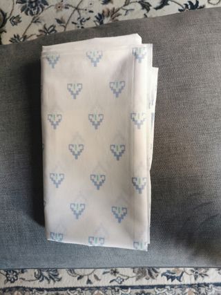 SABANA ENCIMERA BLANCA/AZUL DECORADA 158x270 CM