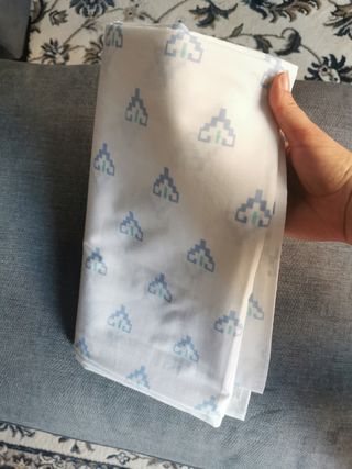 SABANA ENCIMERA BLANCA/AZUL DECORADA 158x270 CM