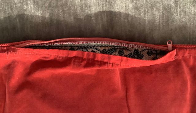 Funda de cojín de tapiz con abecedario