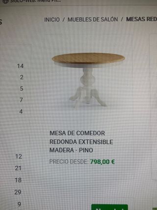 mesa redonda madera