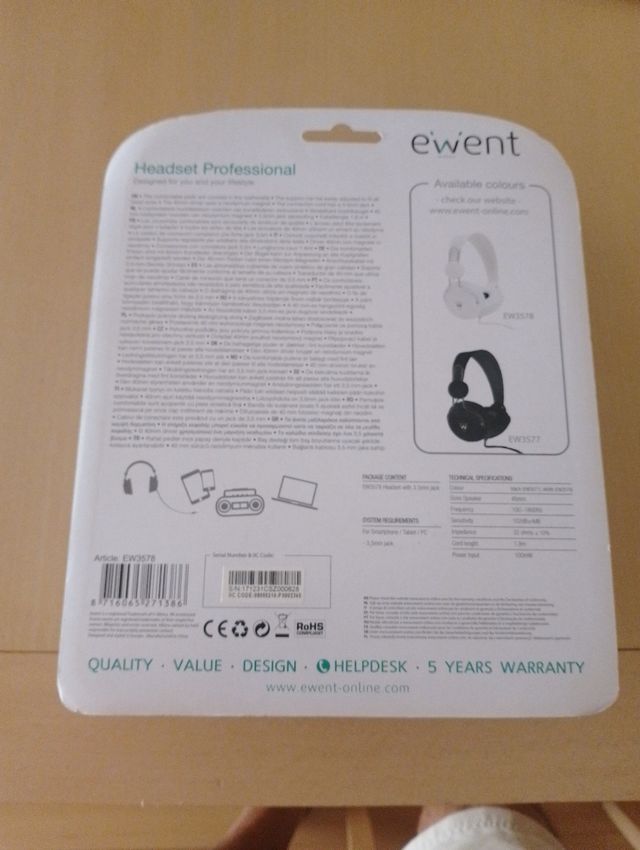 Auriculares Headaset Ewent