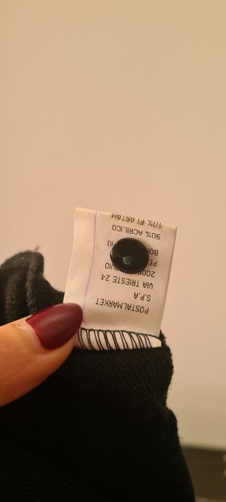 Top corto vintage di lana con guanti tg S