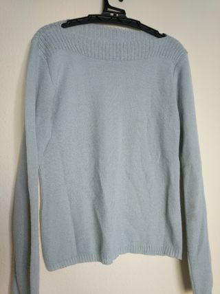 sueter jersey mujer azul claro