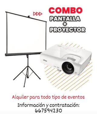 Alquiler de proyector más pantalla
