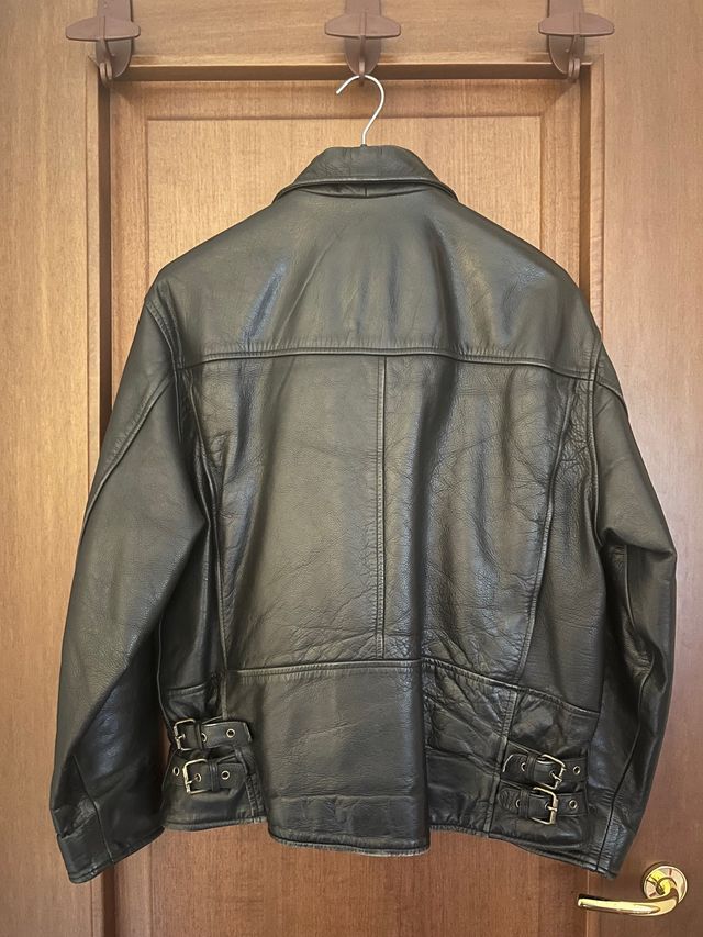 Giacca di pelle vera nera