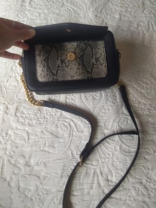 Bolso mujer negro estampado