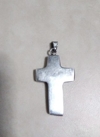 Colgante Cruz en Plata y Ámbar