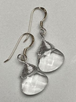 Pendientes con Cristal de roca y plata de ley 925