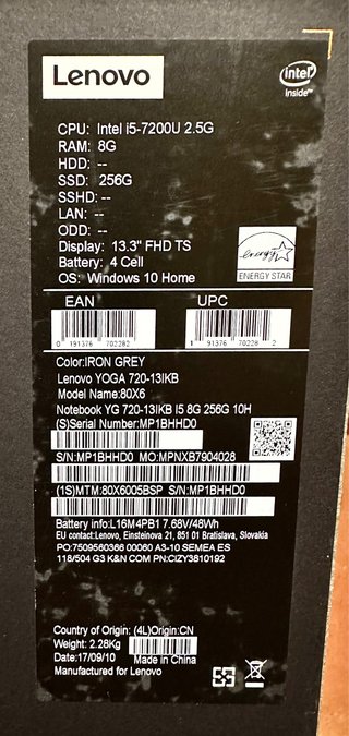 Lenovo yoga 720 13IKB
