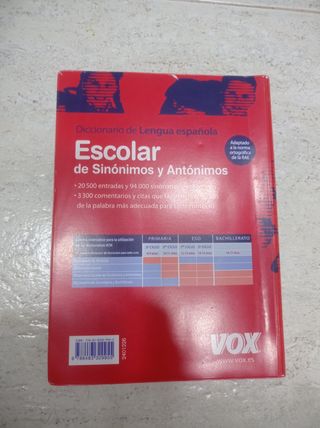 Diccionario escolar de sinónimos y Ant