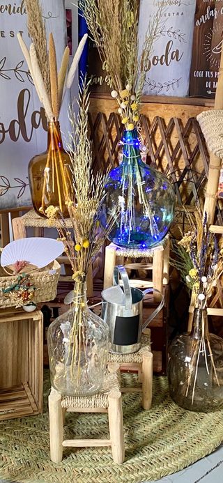 Damajuanas decoración bodas alfombras