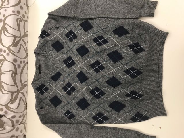 Maglione a Rombi taglia L Sisley collo a V