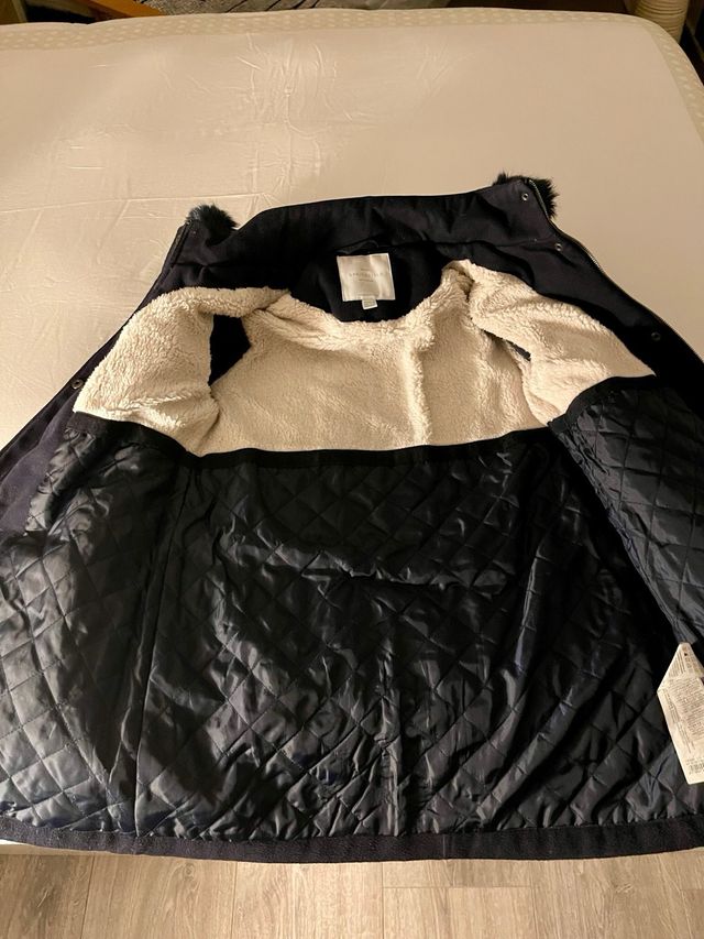 Trenca en paño azul marino