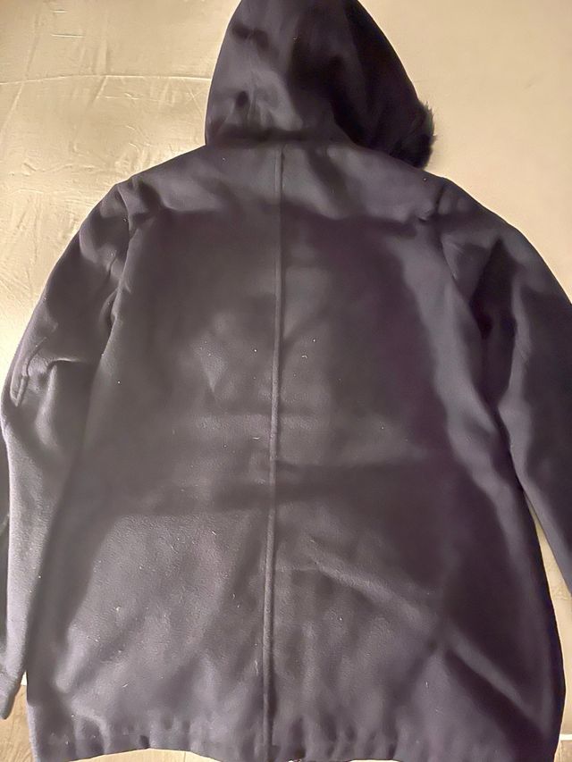 Trenca en paño azul marino