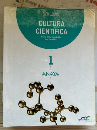 Libro CULTURA CIENTIFICA 1° bachillerato Anaya.