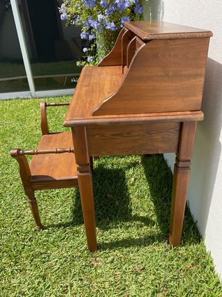 Escritorio colonial madera natural maciza