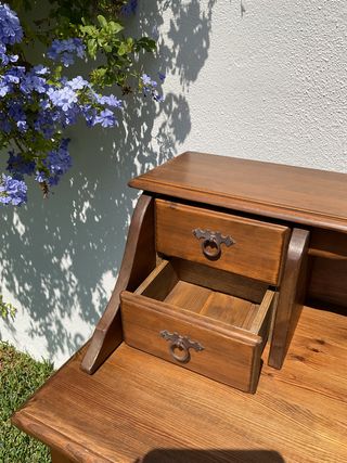 Escritorio colonial madera natural maciza