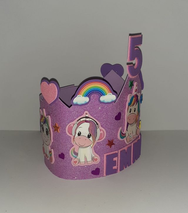 Corona cumpleaños 5 unicornios