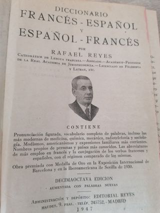 Diccionario francés /español 1947.