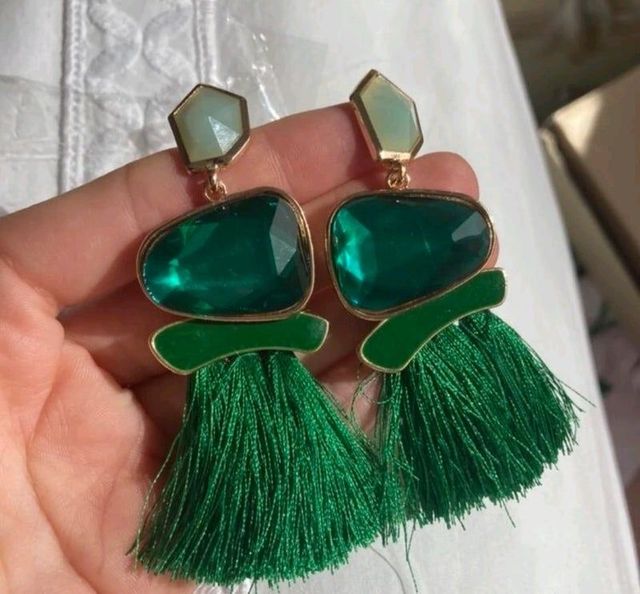 Pendientes de fiesta verdes