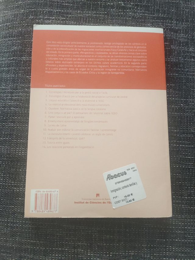 Libro Immigrazione, contesto familiare ed.