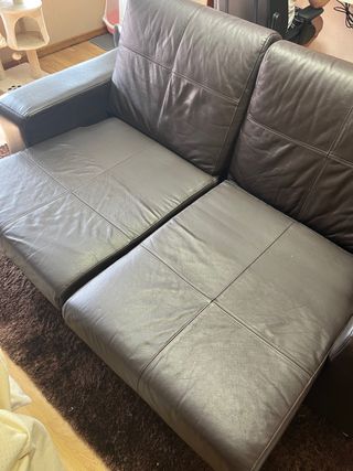 Sofá-cama tapizado en piel