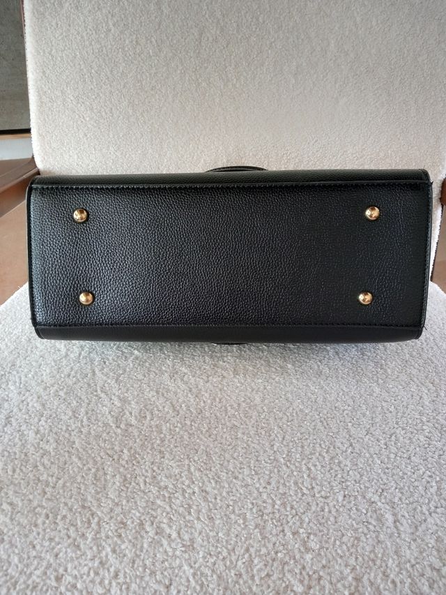 Borsa a mano in ecopelle nera