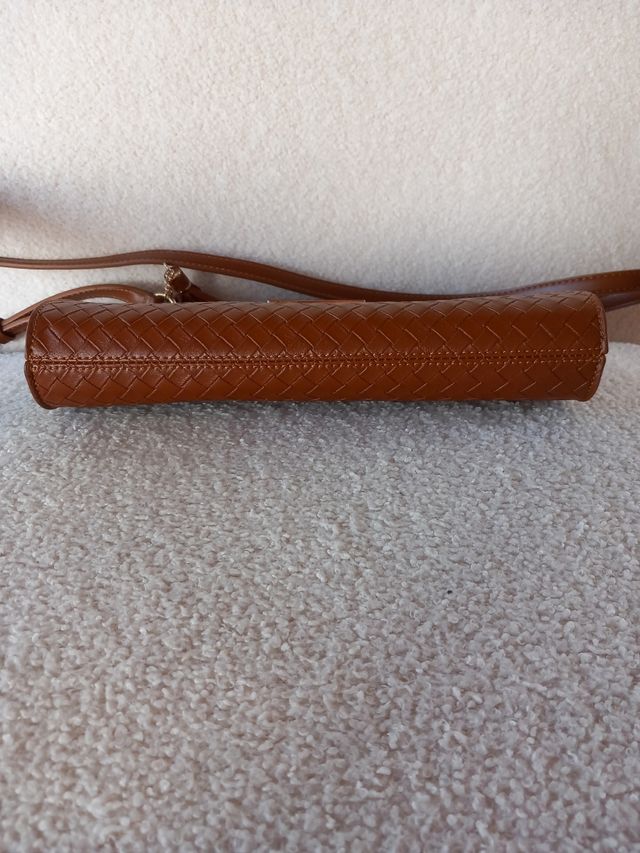 Borsa a tracolla in ecopelle marrone