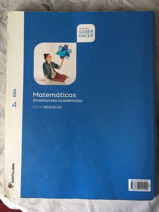 Matemáticas Enseñanzas académicas 4 ESO Santillana
