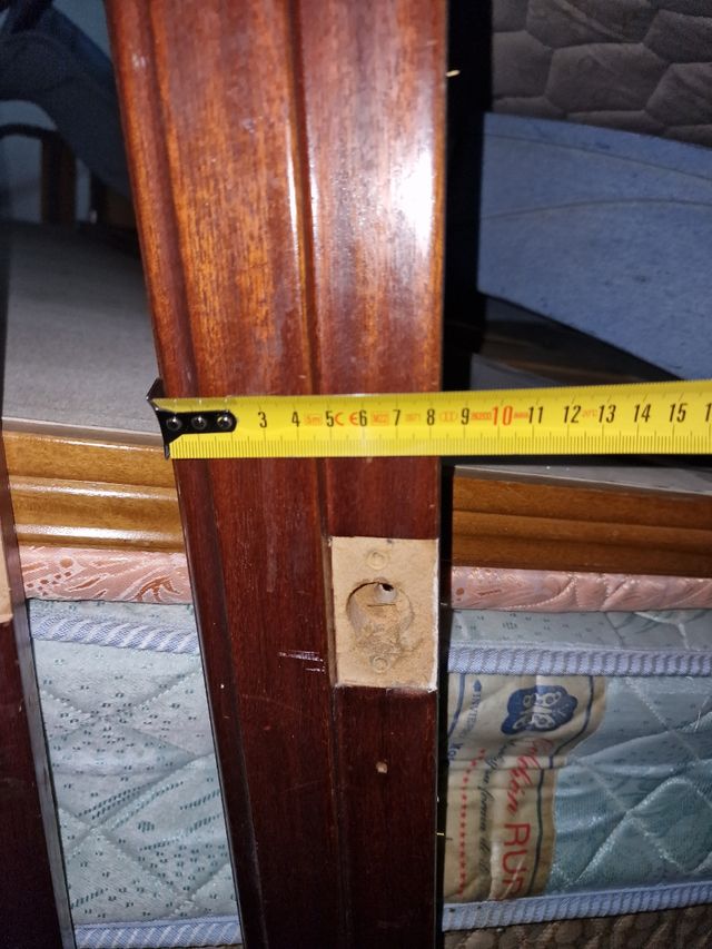 Puerta de paso con cristal maciza color Sapelli