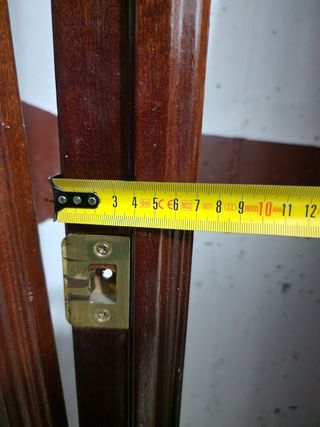 Puerta de paso con cristal maciza color Sapelli