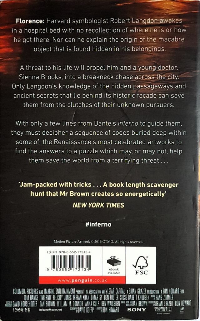 “Inferno”, de Dan Brown, en inglés