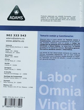 Temario Sanidad Generalitat Valenciana