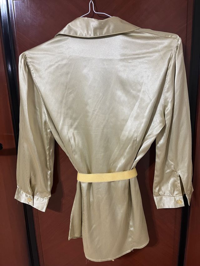 camisa  manga 3/4 de seda de vestir