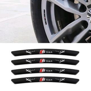 Pack 4 Uds. emblemas llantas con logo SLine, Audi.